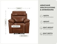 Milano Tan Power Recliner Armchair