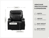 Cinemax Black Electric Leather Recliner Armchair With Two Cup Holders