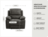 Chelsea Grey Suede Fabric Electric Recliner Armchair - Sofa-Direct