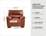 Dalmore Genuine Leather Tan Armchair