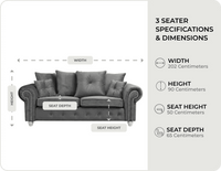 Haven Grey Fabric Velvet 3 Seater Sofa - Sofa-Direct