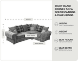 Florence Scatter Grey Fabric Right Corner Sofa