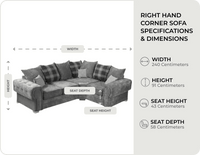 Florence Scatter Grey Fabric Right Corner Sofa