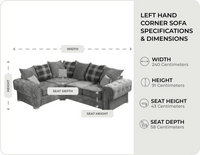 Florence Scatter Grey Fabric Left Corner Sofa