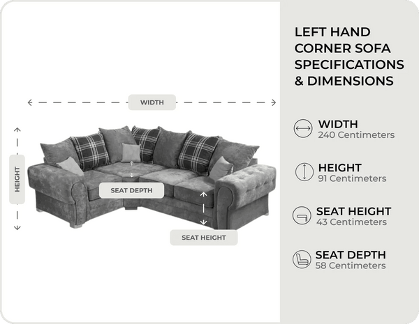 Florence Scatter Grey Fabric Left Corner Sofa