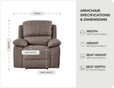 Chelsea Brown Suede Fabric Electric Recliner Armchair - Sofa-Direct