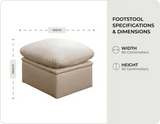 Florence Cream Leather Footstool