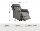 Oliver Genuine Leather Grey Rise & Recline Mobility Chair measurements