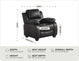 Veloura Black Leather Armchair measurement