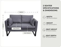 Garden 2 Seater Sofa dimensions