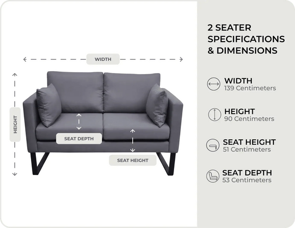 Garden 2 Seater Sofa dimensions