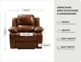 York Leather Tan Manual Recliner Armchair