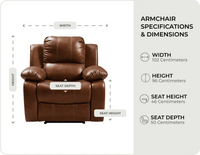 York Leather Tan Manual Recliner Armchair