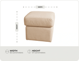 Veloura Cream Leather Footstool measurement