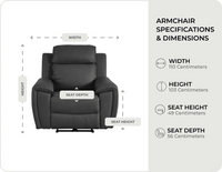 Leo Genuine Leather Grey Electric Power Recliner Armchair