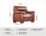 Dalmore Genuine Leather Tan Armchair measurement 

