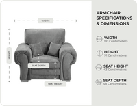 Florence High Back Grey Fabric Armchair