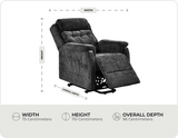 Oliver Black Fabric Rise & Recline Mobility Chair measurements