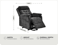 Oliver Black Fabric Rise & Recline Mobility Chair measurements