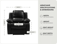 York Black Leather Manual Recliner Armchair