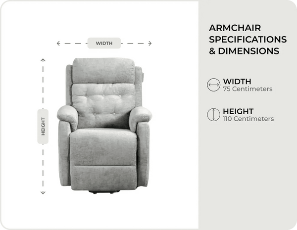 Oliver Light Grey Fabric Rise & Recline Mobility Chair