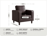 Nova Brown Leather Armchair measurements
