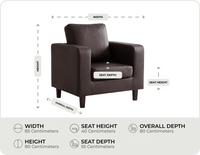 Nova Brown Leather Armchair measurements