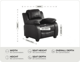Veloura Black Leather Armchair measurement