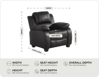 Veloura Black Leather Armchair measurement