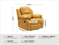 York Leather Mustard Manual Recliner Armchair measurement
