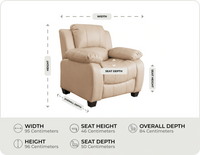 Veloura Cream Leather Armchair measurement