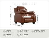 Veloura Tan Leather Armchair measurement