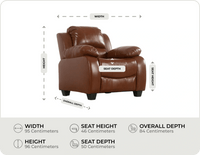 Veloura Tan Leather Armchair measurement