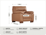 Dalmore Genuine Leather Caramel Armchair measurement


