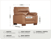 Dalmore Genuine Leather Caramel Armchair measurement


