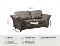 Cotswold Truffle Fabric 2 Seater Sofa measurements
