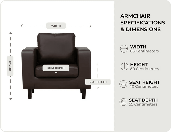 Box Brown   Armchair measurement 