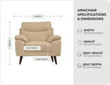 Ascot Genuine Leather Cream Armchair