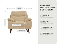 Ascot Genuine Leather Cream Armchair