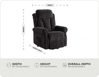Derby Black Fabric Rise & Recline Mobility Chair measurements