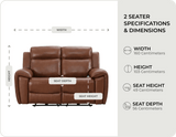 Leo Tan Genuine Leather Armchair with Electric Power Recliner