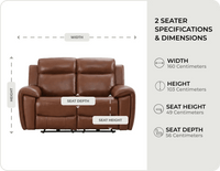 Leo Tan Genuine Leather Armchair with Electric Power Recliner