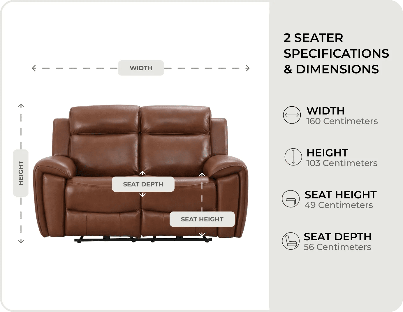 Leo Tan Genuine Leather Armchair with Electric Power Recliner