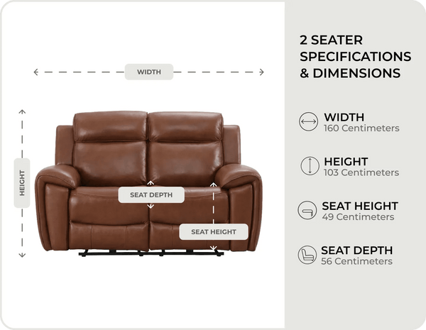 Leo Tan Genuine Leather Armchair with Electric Power Recliner