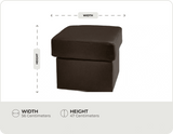 Veloura Brown Leather Footstool measurement