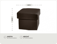 Veloura Brown Leather Footstool measurement