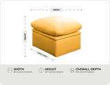 Florence Mustard Leather Footstool measurement