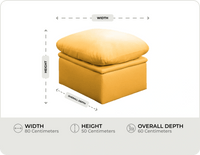 Florence Mustard Leather Footstool measurement