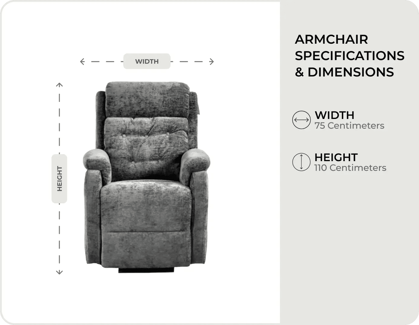 Oliver Grey Fabric Rise & Recline Mobility Chair