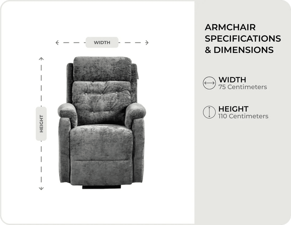 Oliver Grey Fabric Rise & Recline Mobility Chair